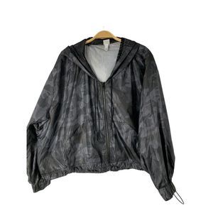 Womens All In Motion Athletic Workout Jacket Top XL/XXL Camo Black 5152 Hood